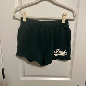 PINK Victoria's Secret Dark Green fleece Shorts